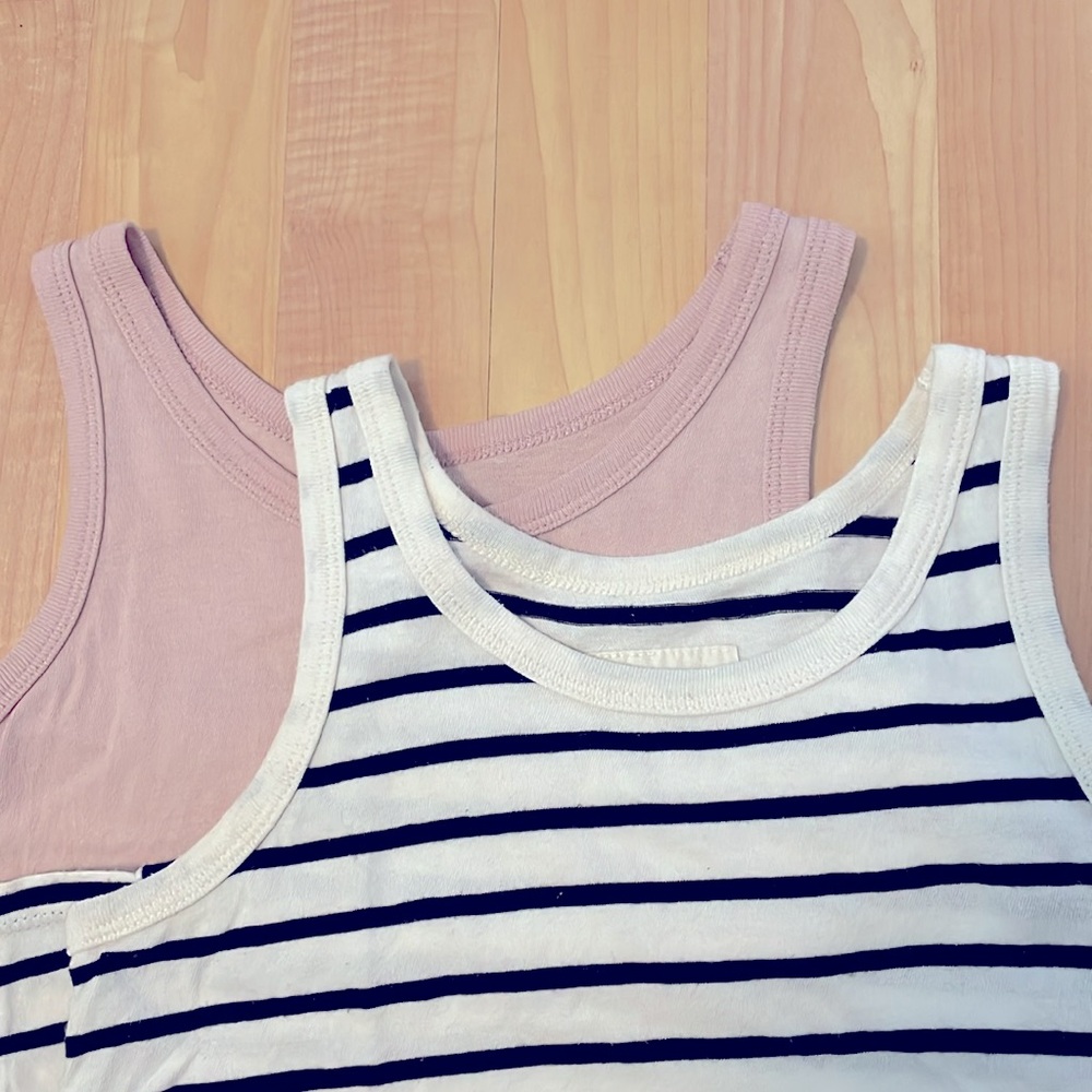 mini mioche bundle of two organic cotton tank tops kids size 8